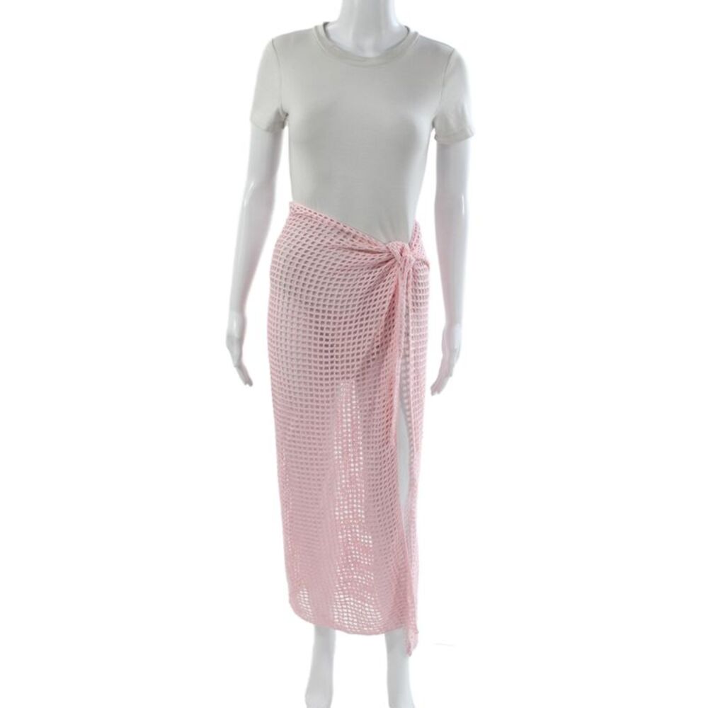 Bananhot Women Beach Cover Up Solid Pink Viscose Size One Size